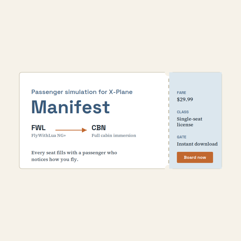 Manifest for X-Plane 11 & 12